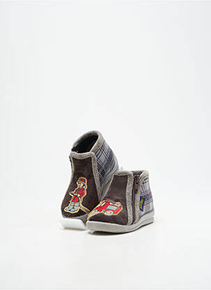 Chaussons/pantoufles fermeture zippée bout rond gris BELLAMY garçon