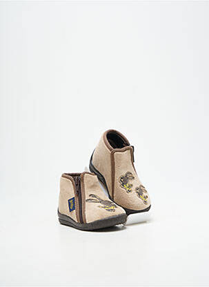 Chaussons/pantoufles fermeture zippée bout rond beige BELLAMY garçon