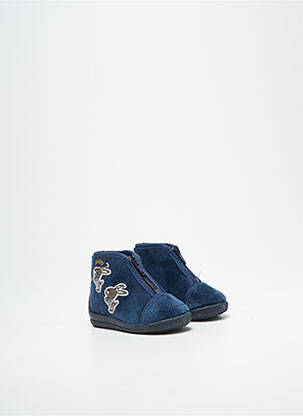 Chaussons/pantoufles fermeture zippée bout rond bleu BELLAMY garçon