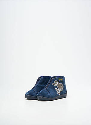 Chaussons/pantoufles fermeture zippée bout rond bleu BELLAMY garçon