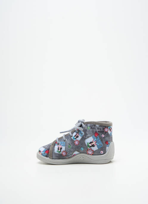 Chaussons/pantoufles tissage velours bout rond gris BELLAMY fille