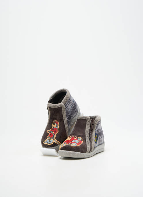 Chaussons/pantoufles fermeture zippée bout rond gris BELLAMY garcon