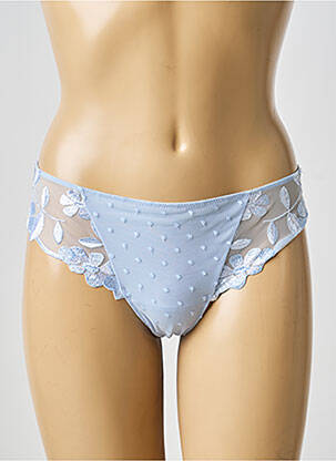 Tanga broderie bleu MARIE JO femme