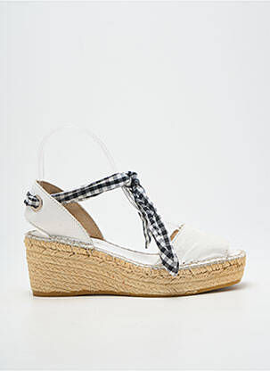 Sandales/nu pieds talon compensé talon de 4 à 6cm blanc L'ESPADRILLE DE NICOLE femme