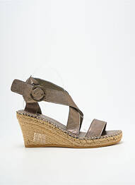 Sandales/nu pieds tissage satiné talon de 7 à 9cm argent L'ESPADRILLE DE NICOLE femme