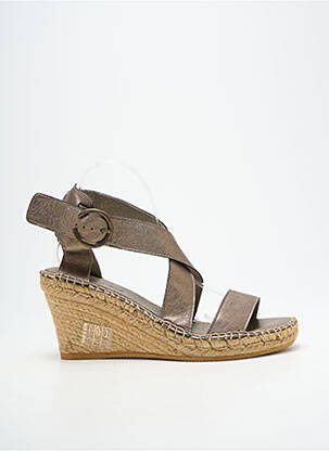 Sandales/nu pieds tissage satiné talon de 7 à 9cm argent L'ESPADRILLE DE NICOLE femme