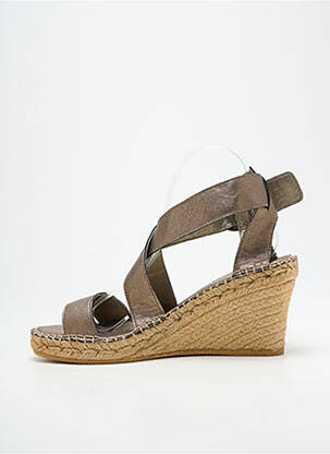Sandales/nu pieds tissage satiné talon de 7 à 9cm argent L'ESPADRILLE DE NICOLE femme