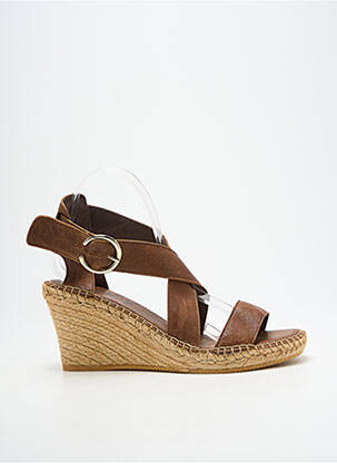 Sandales/nu pieds talon compensé talon de 7 à 9cm marron L'ESPADRILLE DE NICOLE femme
