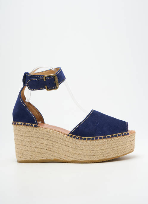 Sandales/nu pieds fermeture bride(s) talon de 7 à 9cm bleu clair L'ESPADRILLE DE NICOLE femme