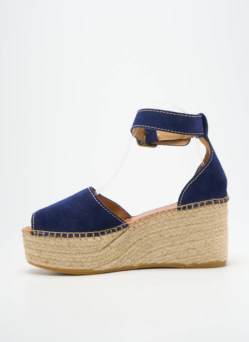 Sandales/nu pieds fermeture bride(s) talon de 7 à 9cm bleu clair L'ESPADRILLE DE NICOLE femme