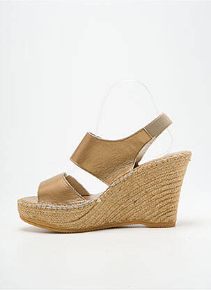 Sandales/nu pieds tissage satiné talon haut de 10cm et plus or L'ESPADRILLE DE NICOLE femme