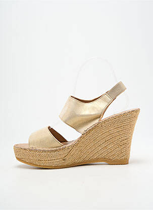 Sandales/nu pieds tissage satiné talon haut de 10cm et plus or LORMY femme