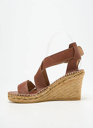 Sandales/nu pieds fermeture boucle(s) talon de 7 à 9cm marron L'ESPADRILLE DE NICOLE femme