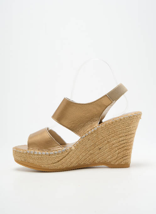 Sandales/nu pieds tissage satiné talon haut de 10cm et plus or L'ESPADRILLE DE NICOLE femme