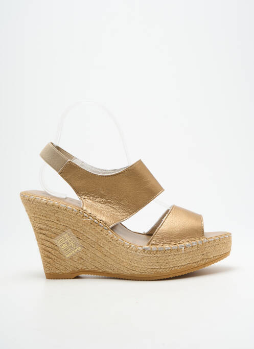 Sandales/nu pieds matière lisse talon haut de 10cm et plus or L'ESPADRILLE DE NICOLE femme