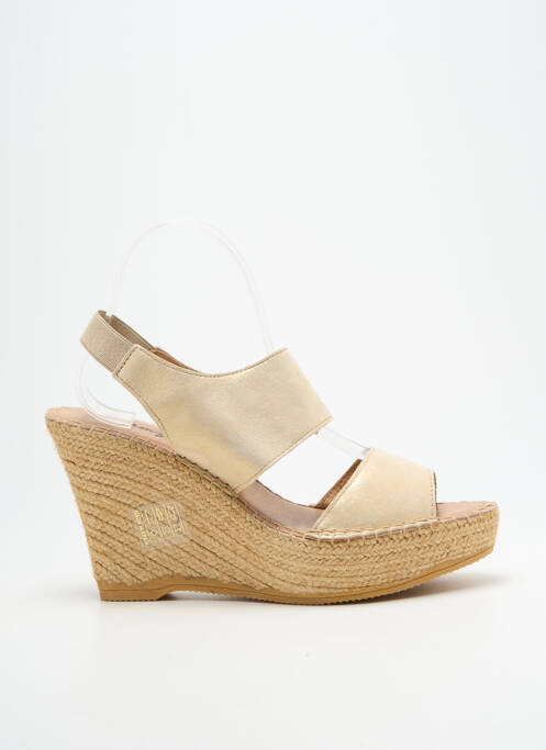 Sandales/nu pieds tissage satiné talon haut de 10cm et plus or LORMY femme