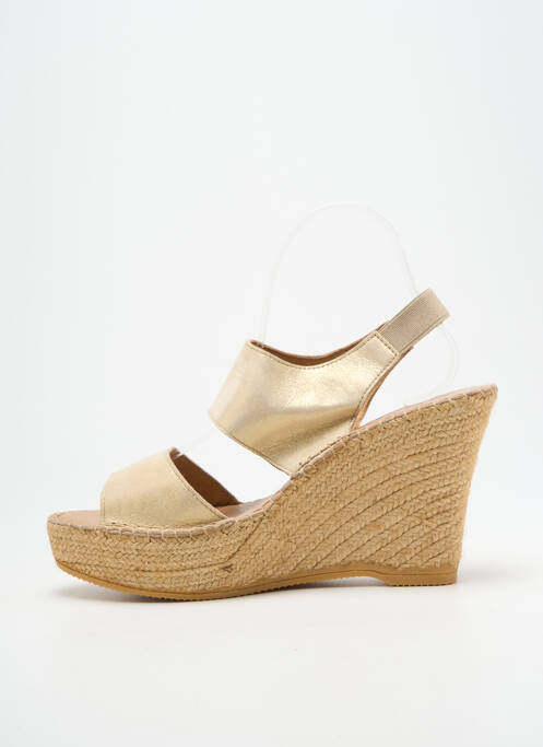 Sandales/nu pieds tissage satiné talon haut de 10cm et plus or LORMY femme