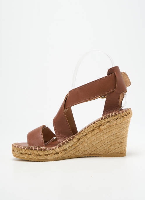 Sandales/nu pieds fermeture boucle(s) talon de 7 à 9cm marron L'ESPADRILLE DE NICOLE femme