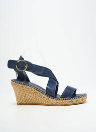 Sandales/nu pieds tissage satiné talon de 7 à 9cm bleu LORMY femme