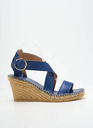 Sandales/nu pieds tissage satiné talon de 7 à 9cm bleu clair LORMY femme