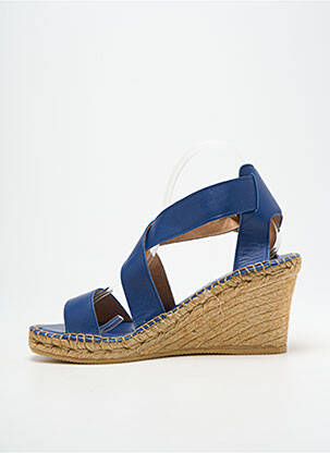 Sandales/nu pieds tissage satiné talon de 7 à 9cm bleu clair LORMY femme