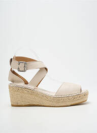 Sandales/nu pieds talon compensé talon de 7 à 9cm beige L'ESPADRILLE DE NICOLE femme