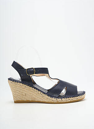 Sandales/nu pieds talon compensé talon de 7 à 9cm bleu L'ESPADRILLE DE NICOLE femme