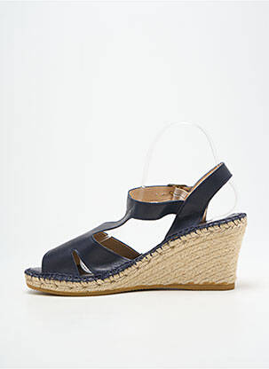 Sandales/nu pieds talon compensé talon de 7 à 9cm bleu L'ESPADRILLE DE NICOLE femme