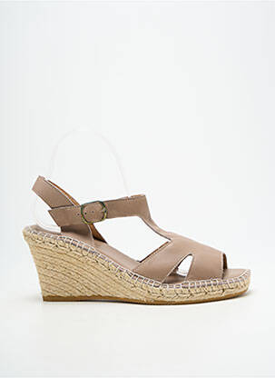 Sandales/nu pieds talon compensé talon de 7 à 9cm beige L'ESPADRILLE DE NICOLE femme