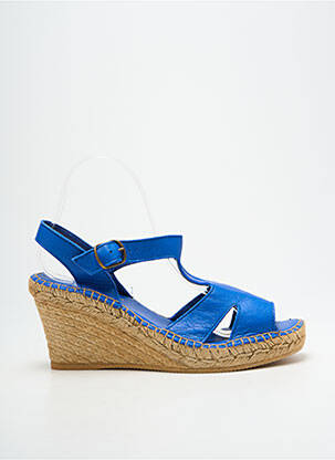 Sandales/nu pieds talon compensé talon de 7 à 9cm bleu L'ESPADRILLE DE NICOLE femme