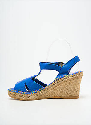 Sandales/nu pieds talon compensé talon de 7 à 9cm bleu L'ESPADRILLE DE NICOLE femme