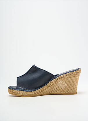 Mules/sabots bout ouvert talon de 7 à 9cm bleu L'ESPADRILLE DE NICOLE femme
