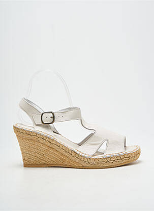 Sandales/nu pieds talon compensé talon de 7 à 9cm blanc L'ESPADRILLE DE NICOLE femme