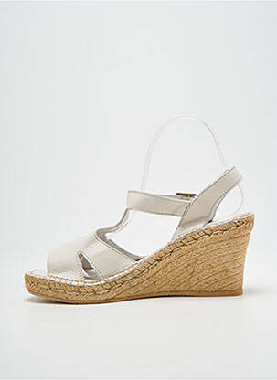 Sandales/nu pieds talon compensé talon de 7 à 9cm blanc L'ESPADRILLE DE NICOLE femme