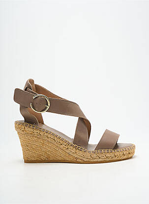 Sandales/nu pieds talon compensé talon de 7 à 9cm marron L'ESPADRILLE DE NICOLE femme
