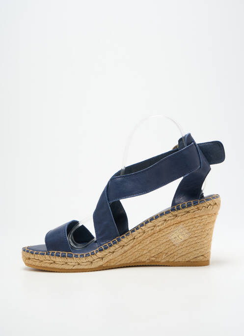 Sandales/nu pieds tissage satiné talon de 7 à 9cm bleu LORMY femme