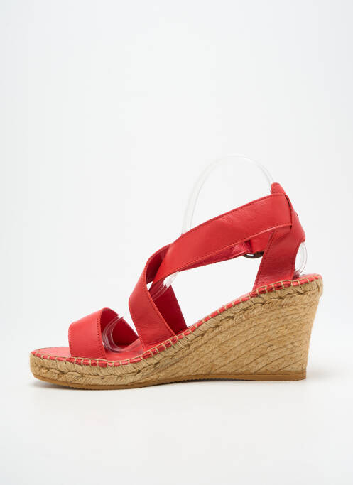 Sandales/nu pieds tissage satiné talon de 7 à 9cm rouge LORMY femme
