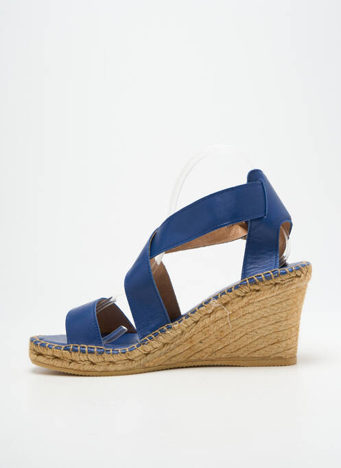 Sandales/nu pieds tissage satiné talon de 7 à 9cm bleu clair LORMY femme