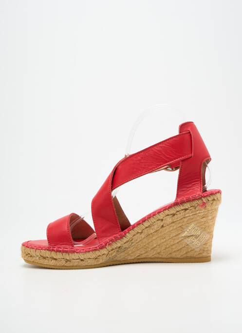 Sandales/nu pieds tissage satiné talon de 7 à 9cm rouge LORMY femme