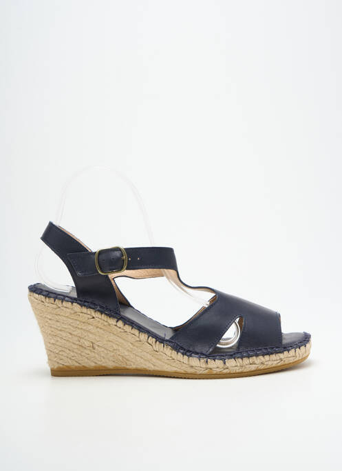 Sandales/nu pieds talon compensé talon de 7 à 9cm bleu L'ESPADRILLE DE NICOLE femme