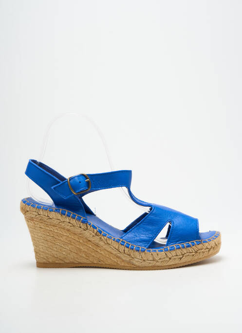 Sandales/nu pieds talon compensé talon de 7 à 9cm bleu L'ESPADRILLE DE NICOLE femme