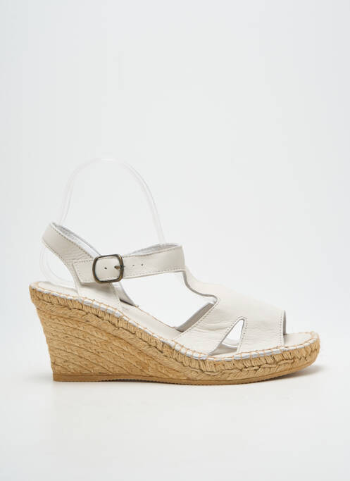 Sandales/nu pieds talon compensé talon de 7 à 9cm blanc L'ESPADRILLE DE NICOLE femme