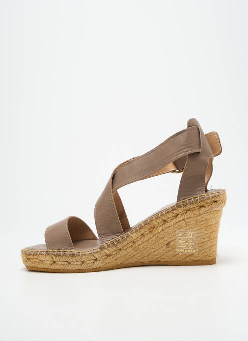 Sandales/nu pieds talon compensé talon de 7 à 9cm marron L'ESPADRILLE DE NICOLE femme