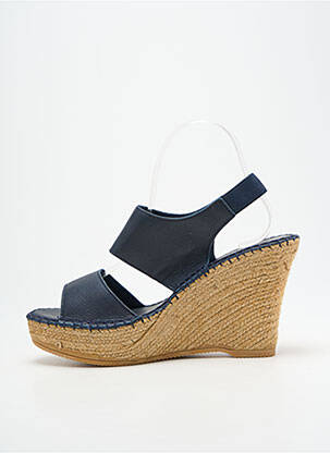 Sandales/nu pieds talon compensé talon haut de 10cm et plus bleu L'ESPADRILLE DE NICOLE femme