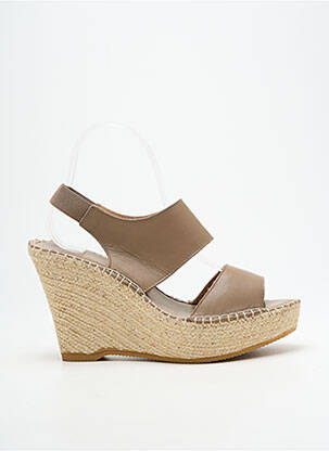 Sandales/nu pieds talon compensé talon haut de 10cm et plus marron L'ESPADRILLE DE NICOLE femme