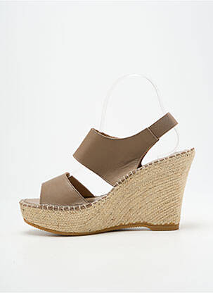 Sandales/nu pieds talon compensé talon haut de 10cm et plus marron L'ESPADRILLE DE NICOLE femme