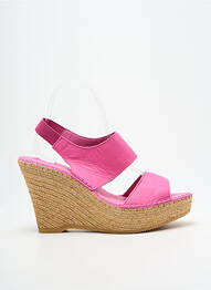Sandales/nu pieds talon compensé talon haut de 10cm et plus rose L'ESPADRILLE DE NICOLE femme