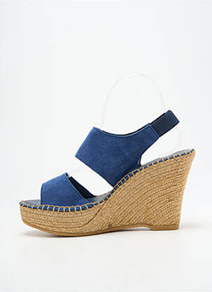 Sandales/nu pieds talon compensé talon haut de 10cm et plus bleu L'ESPADRILLE DE NICOLE femme
