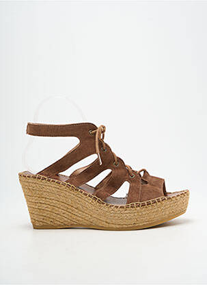 Sandales/nu pieds talon compensé talon de 7 à 9cm marron L'ESPADRILLE DE NICOLE femme