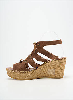 Sandales/nu pieds talon compensé talon de 7 à 9cm marron L'ESPADRILLE DE NICOLE femme